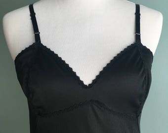 Vintage Full Length Lingerie Nightgown/Slip/Teddy//Black