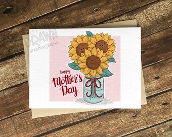 Happy Mother's Day Card, Sunflower, Greeting Card (CARD-Sunflower8)
