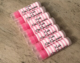 15 SPA PARTY Personalized Lip Balms for Birthday Party Favors