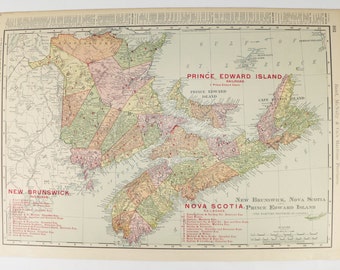 1903 nova scotia map new brunswick prince edward island map cape breton island canada