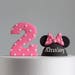 Minnie Mouse Cake Topper. Hot Pink Edible Minnie Cake Topper. 2nd Birthday. 1st Birthday.