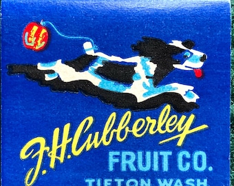 Vintage feature matchbook F.H. Cubberley Fruit company Tie-It-On Apples Tieton Washington