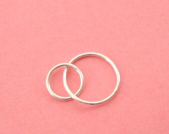 10 Pieces, Two Circle Chain Segment / Links, Sterling Silver .925, 15x23mm, 18 gauge, SL123