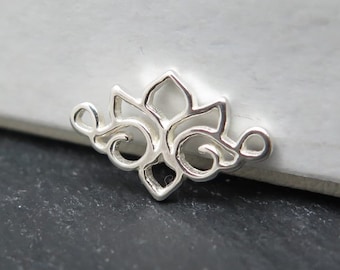 Sterling Silver Lotus Connector 14mm