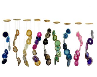 Agate Slice Windchimes Wind Chime Windchime - Home Decór - Spiritual Gift - Crystal Collection (OB2)