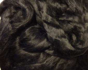Bamboo Roving, Bamboo, Bamboo Roving for Spinning, Nuno Felting - Black Bamboo Roving - 8oz