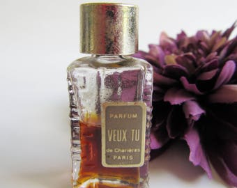 Veux Tu Perfume Perfume House of De Charieres Paris, 1950; Antique Perfume, Vintage Perfume, French Perfume, Mini Perfume, Micro Perfume
