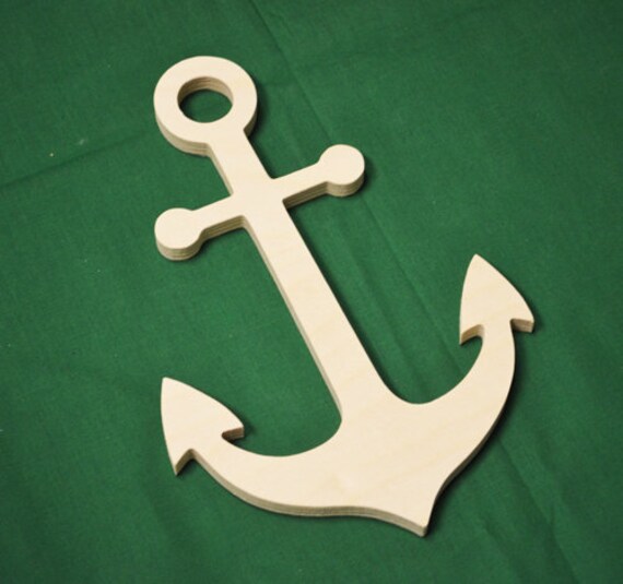 Wooden Anchor Cut Out Nautical Decor Wood Anchor Cutout