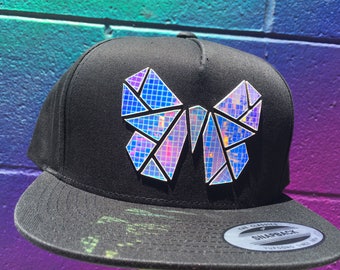 Chrome Monarchy Snapback | Butterfly Hat | Holographic | EDC | Rave | EDM | Holiday Gifts | Gifts for Him | Gifts for Her