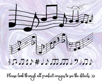 Music SVG Notes Clipart Sheet Music Wall Art Musical Staff Sound of Music Gift for teacher Musician Sign Music Staff Clipart