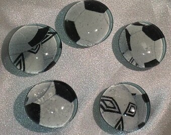 Small Soccer Glass Marble Magnets