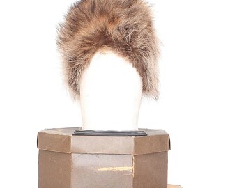 60s Fur Hat - Real Fur Beehive Hat - Coyote Fur Mid Century Winter Hat - 1960s Fur Hat