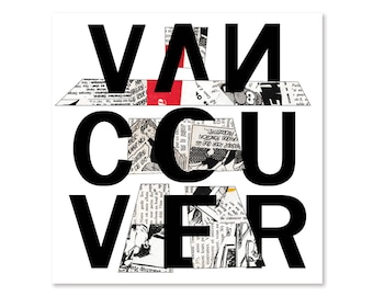 11x11'Vancouver Poster, Inuksuk illustration, Graphic Design, Geometric, Typography