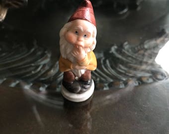 Tiny bisque gnome elf figurine
