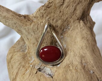 Faux Coral pendant in Sterling SIlver