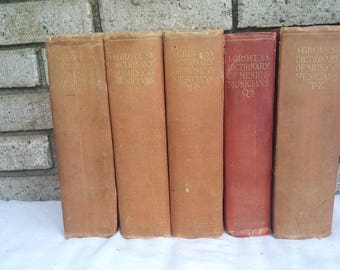 Complete 1916 5 volume set of Grove's Dictionary Of Music And Musicians