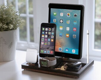 NytStnd TRAY 4 Midnight - FREE SHIPPING Charging Station Wireless iPhone X 8 iPad Apple Watch Apple Pencil AirPod Father's Day Birthday Gift