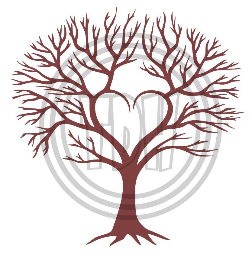 Download Heart Tree of Love Digital Download SVG DXF EPS Silhouette