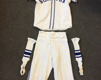 Vintage 1940's 50's St Martha Youth Baseball Uniform Dads Club School Church Sport