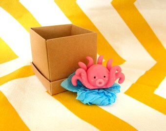 Homemade Pink or Blue Octopus Figure - Kawaii - Sea - Creature - Ocean - Ornament