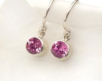 October Birthstone Earrings | Tourmaline | Sterling Silver | Handmade in the UK