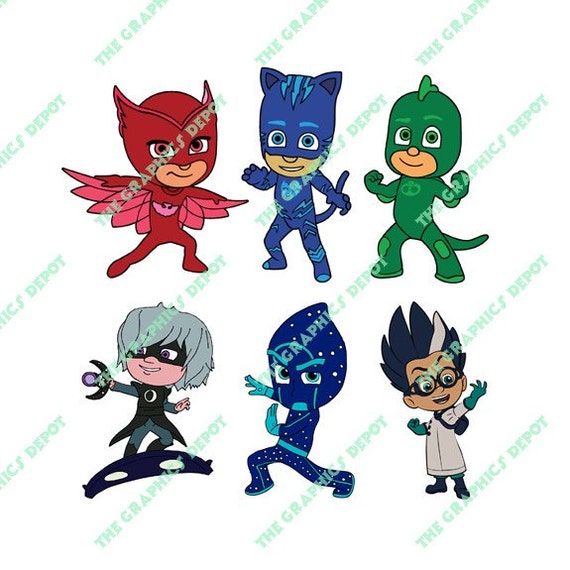 PJ Masks Heroes and Villains svg dxf eps png Studio3