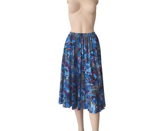 Abstract 80s Vintage Pleated Circle Skirt Size M E D I U M