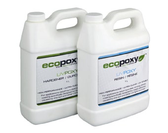 Ecopoxy UV. 2 Litre You have found a safe, Environmentally Friendly, Low Odor, Plant based Epoxy. Needs no ventilation. Casting resin.