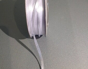 Double faced 3 mm white satin ribbon