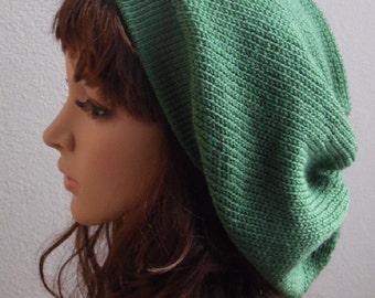 Knit Beret , Slouchy Beanie, Knitted Hat, Slouch Hat, Tam, Baggy Beanie