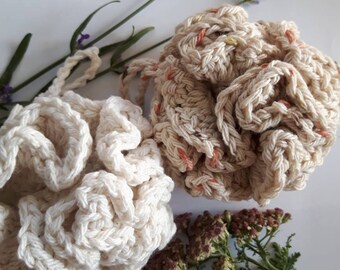 Cotton bath or shower puff