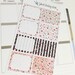 SALE 0007 Full Boxes Red Pink Black and White Floral Sheet of Stickers Planner Stickers Erin Condren Life Planner Happy Planner