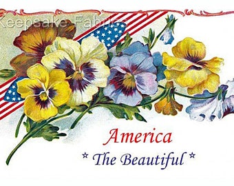 Pansies America The Beautiful Refrigerator Magnet Free Ship USA