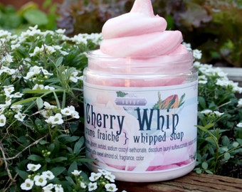 Soap Handmade Cherry Whip 8 oz Whipped Soap Creme Fraiche VEGAN
