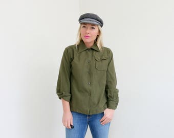 1960s Military Shirt // Size Extra Small to Small