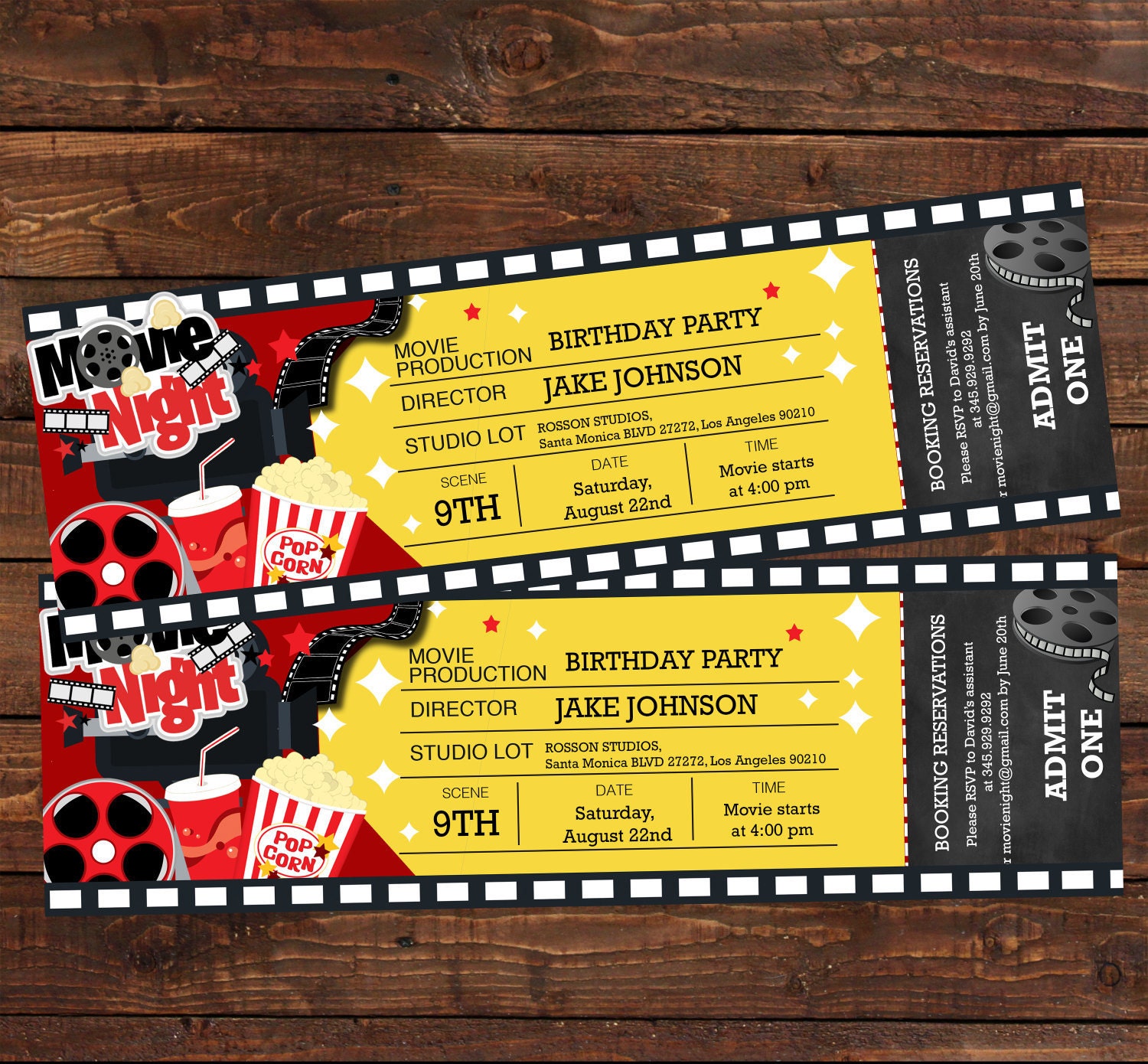 Custom Movie Ticket Invitations 8