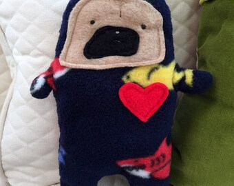 George - The Pug-Jama Party Bummlie ~ Stuffing Free Dog Toy - Ready To Ship Today