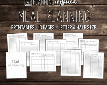Printable Meal Planner, Meal Planning Printable, Meal Planner Printable, Meal Planning Kit, Editable