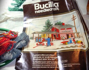 Bucilla Started Crewel Working Kit Greenville Junction Train Junction.