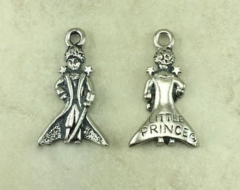 Little Prince Charm / Wizard Magician Le Petit Prince - American Made Lead Free Silver Pewter - I ship internationally