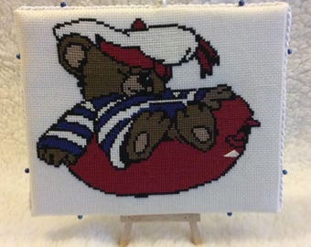 Hand embroidered table