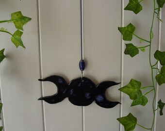 Große Mondphasen Symbol Wicca, Wicca, Pagan, hängende Dekoration, Handarbeit, Keramik,