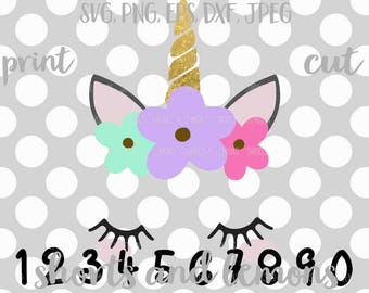 Unicorn svg, girls birthday SVG, birthday, 1st, 2nd, 3rd, 4th, 5th, 6th, 7th, 8th, 9th, 10th, svg, dxf, eps, party, unicorn, birthday, shirt