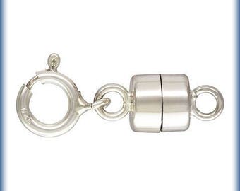 Sterling Silver 4.5mm Magnetic Clasps with 5mm Spring Rings, Magnetic Clasp convertors for necklaces bracelets, strong jewelry magnet clasps