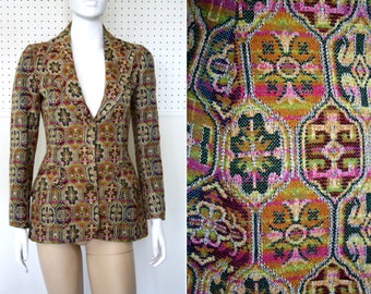 Sport Couture by Francesca Damon Tailored Tapestry Woman's Vintage Blazer Sport Coat Jacket