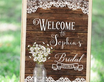 Wedding Welcome Sign, Bridal Shower Welcome Sign, Bridal shower sign Printable, Rustic Welcome Sign, Bridal Shower Decor