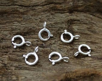 Spring Ring Clasps,925 Sterling Silver,approx: 5.8x7.8mm.,4 pcs.
