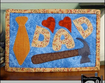 PDF Pattern for Dad Mug Rug, Dad Mug Rug Pattern, Dad Mini Quilt Pattern - Sewing Pattern, Tutorial, DIY