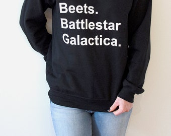 Bears Beets Battlestar Galactica Sweatshirt Unisex The Office tv show slogan women top cute womens gift to her, teen jumper, dwight Schrute