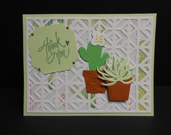 Handmade Cactus Thank You Card